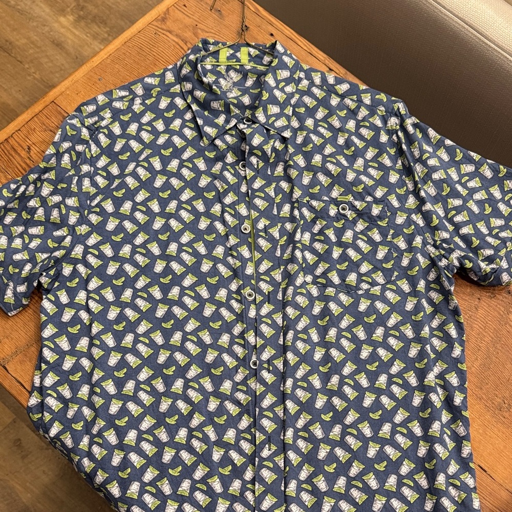 Men's Blue Patterned Shirt